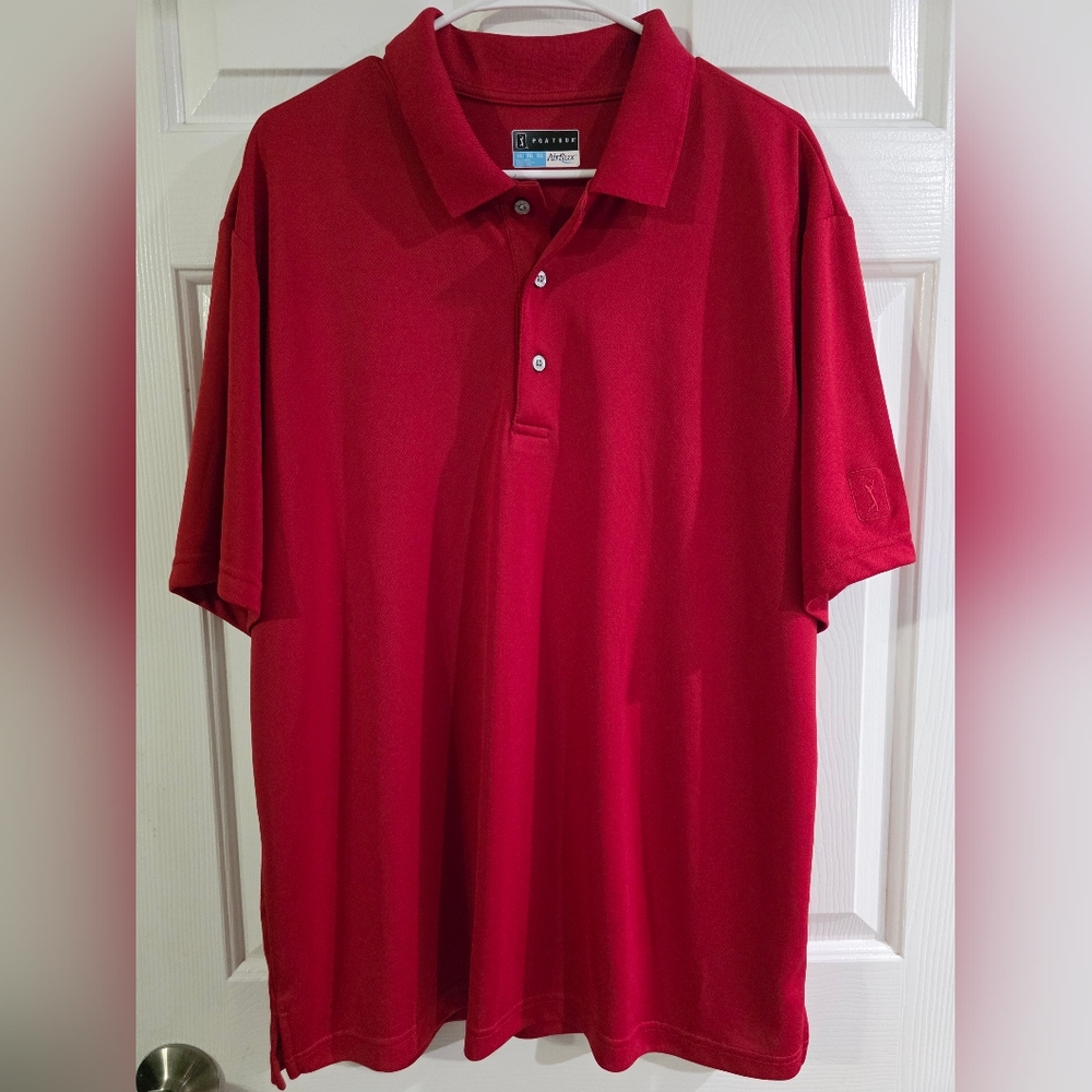 PGA Tour Red Polo Shirt Classic Style